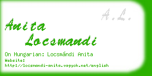 anita locsmandi business card